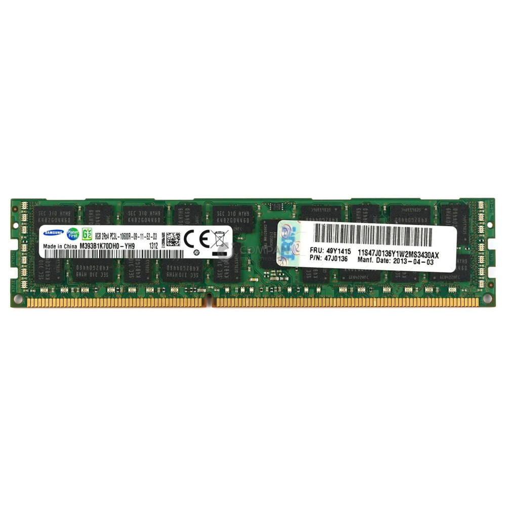 49Y1415 IBM DDR3 8GB 2RX4 PC3L-10600 1333MHZ RDIMM