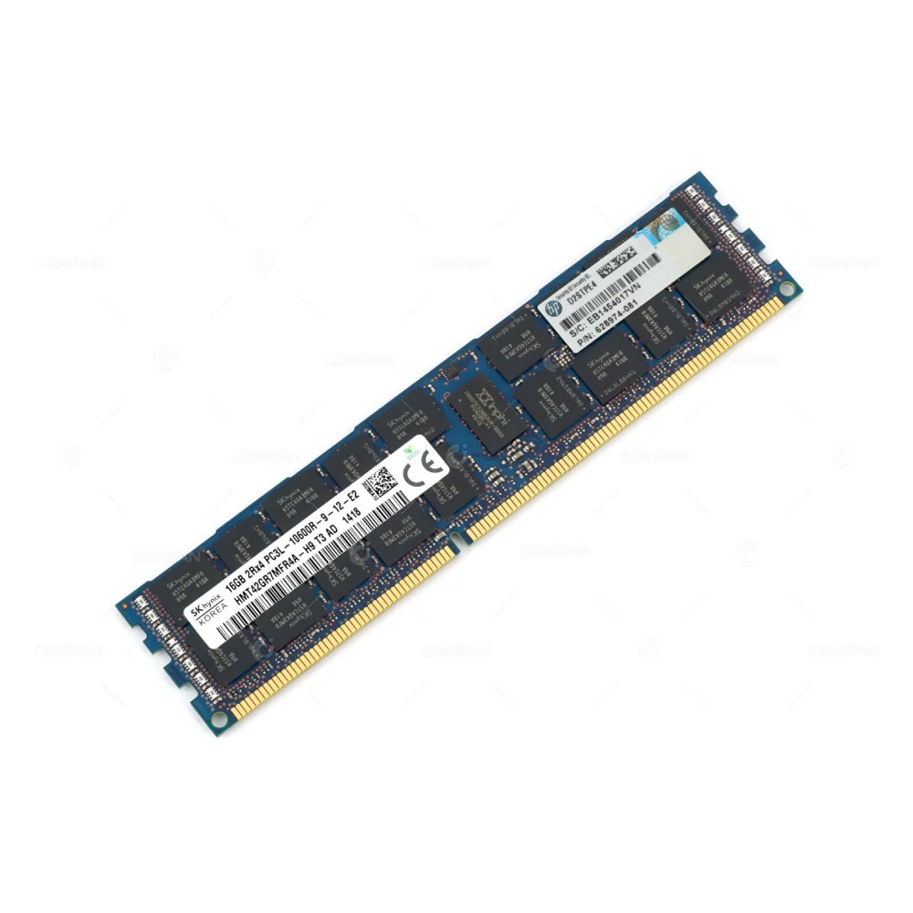 628974-081 HP MEMORY 16GB 2RX4 PC3L 10600R DDR3 627812-B21, 632204-001
