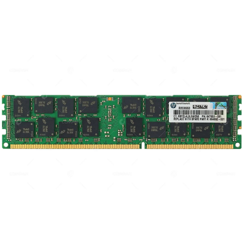 647653-081 HP DDR3 16GB 2RX4 PC3L-10600R 1333MHZ RDIMM