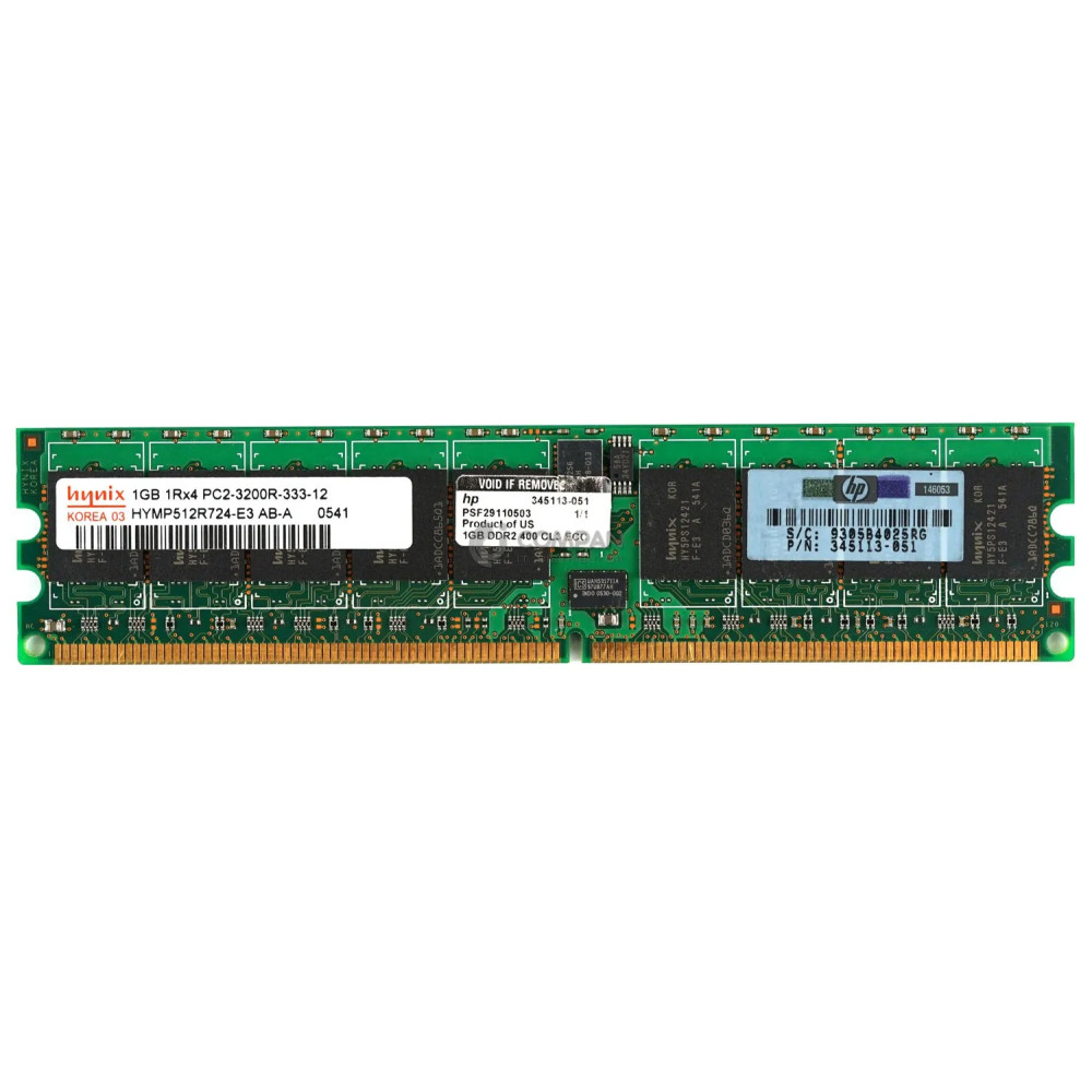 345113-051 HP DDR2 1GB 1RX4 PC2-3200 400MHZ RDIMM CAS 3-3-3
