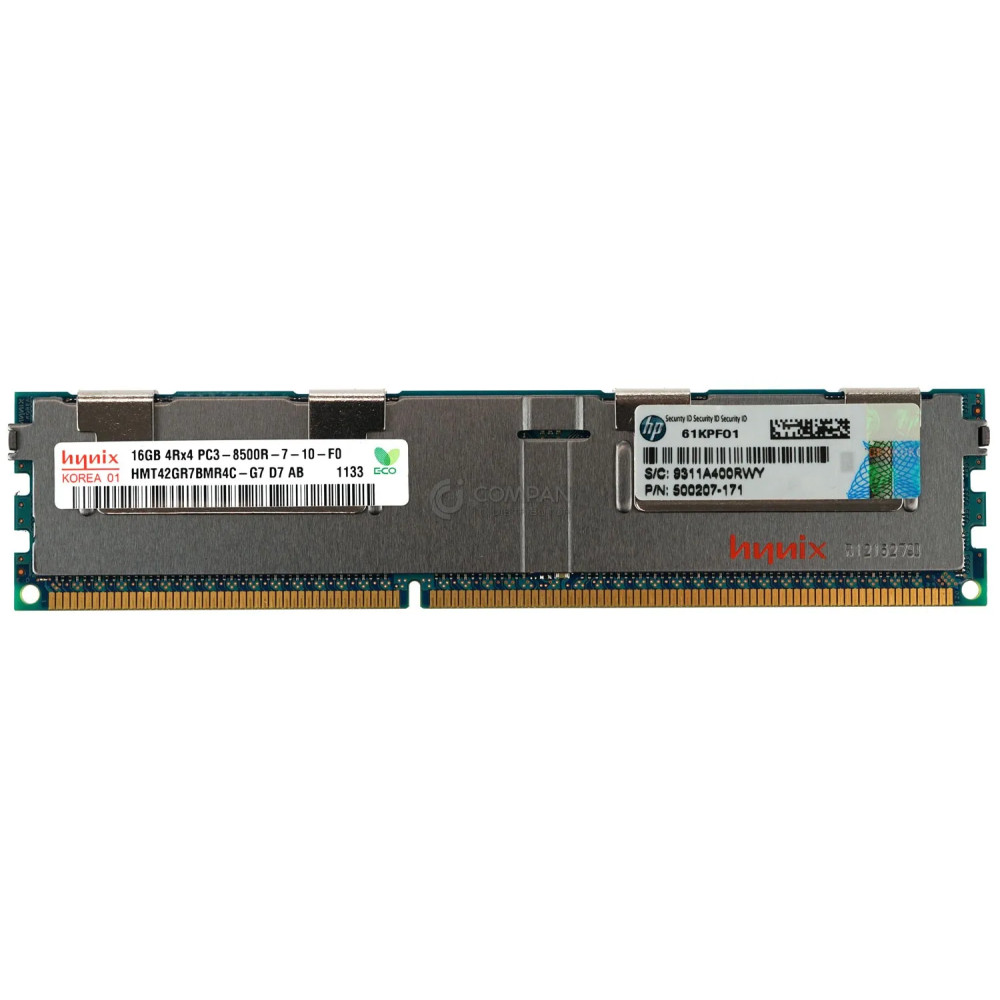 500207-171 HP DDR3 16GB 4RX4 PC3-8500 1066MHZ RDIMM