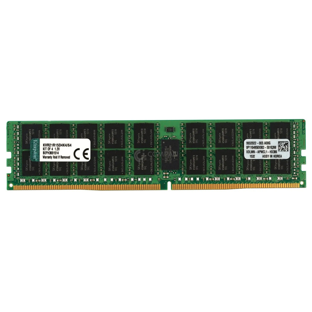 KVR21R15D4K4-64 KINGSTON MEMORY 16GB 2RX4 17000  DDR4  2133 RDIMM - 9932022-003.A00G