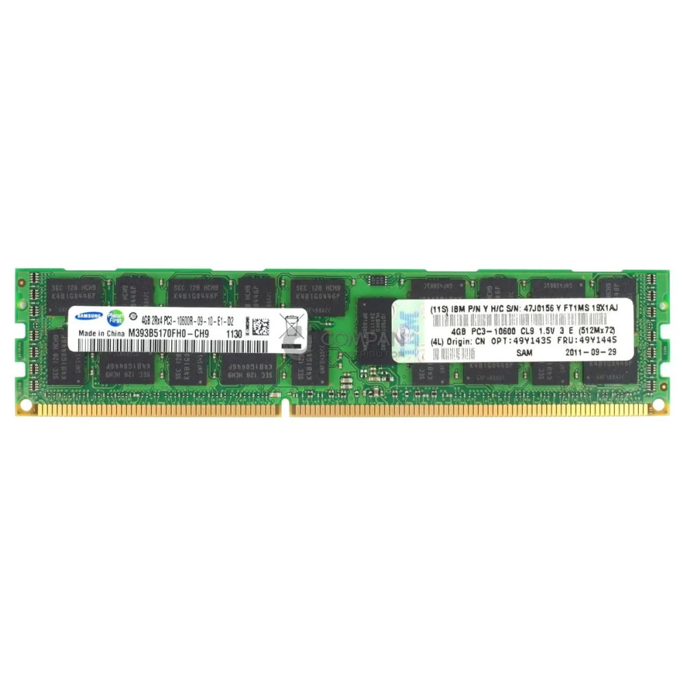 49Y1445 IBM DDR3 4GB 2RX4 PC3-10600 1333MHZ RDIMM