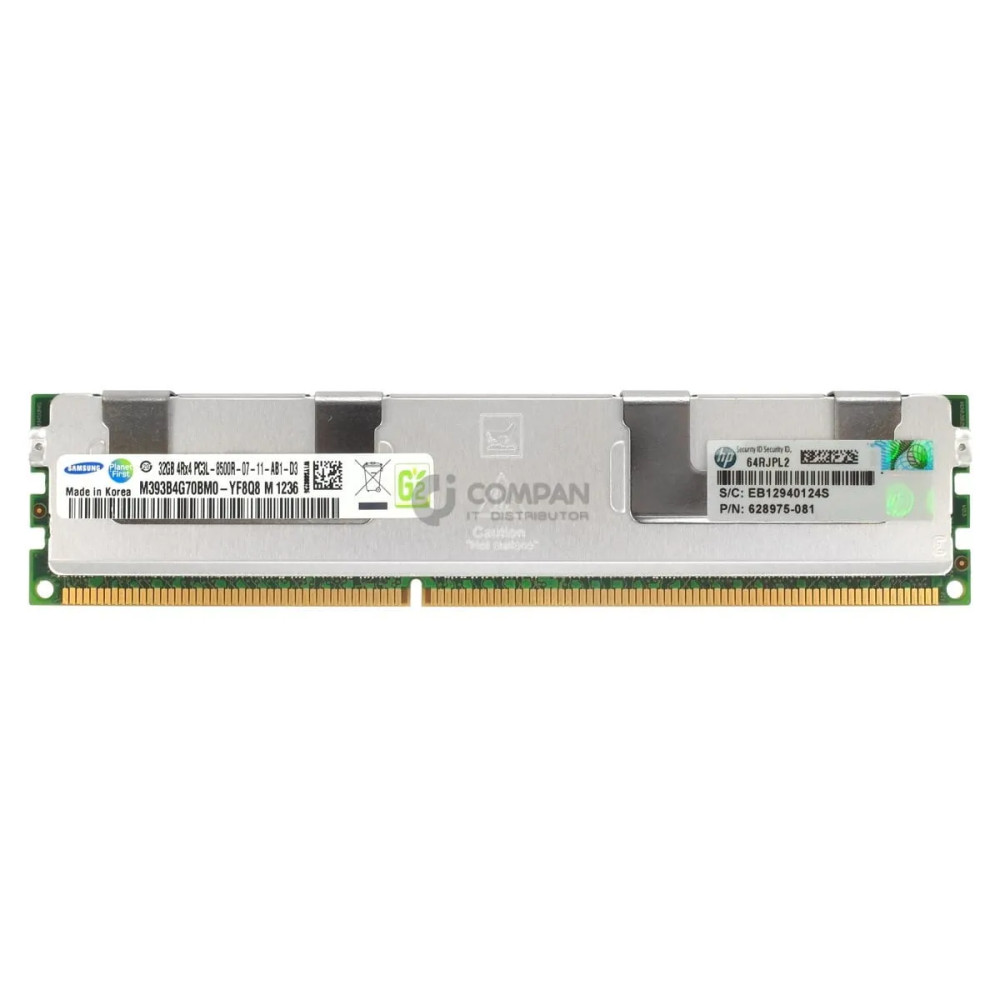 628975-081 HP DDR3 32GB 4RX4 PC3L-8500R 1066MHZ RDIMM