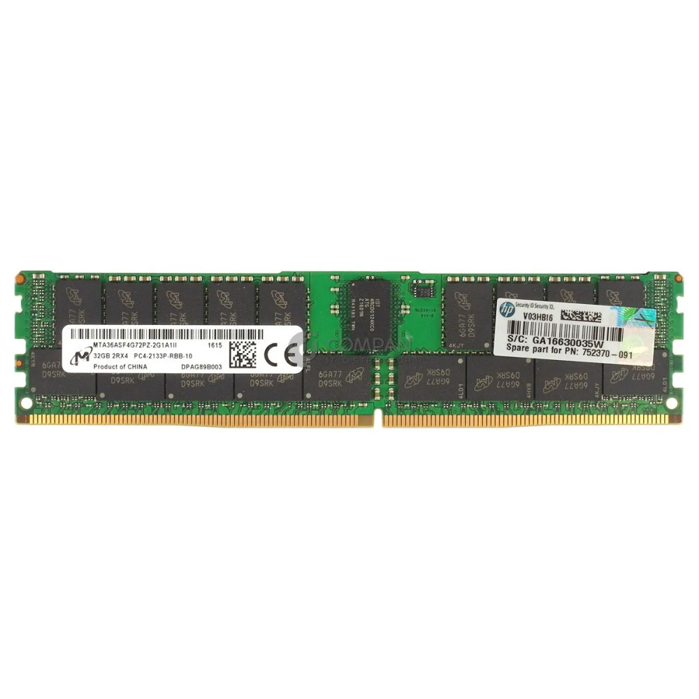 752370-091 HP DDR4 32GB 2RX4 PC4-17000 2133MHZ RDIMM