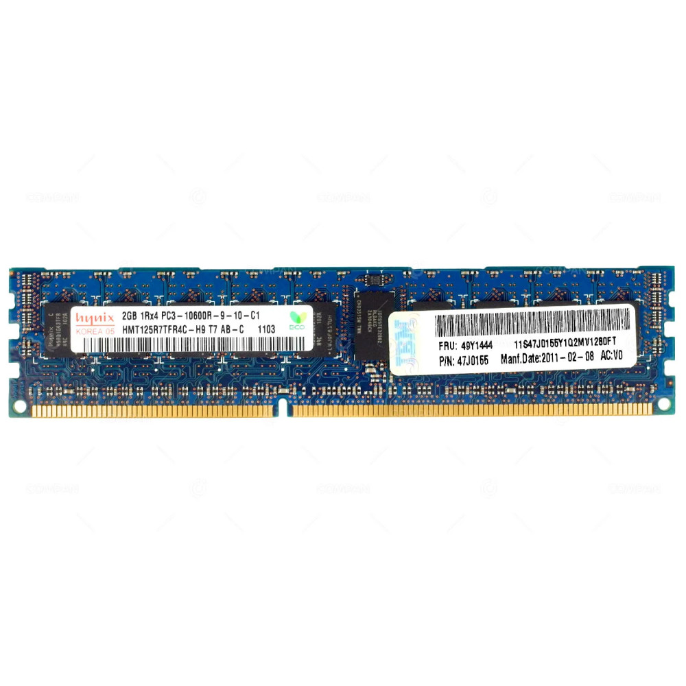 49Y1444 IBM MEMORY 2GB 1RX4 PC3 10600R DDR3 - 47J0155