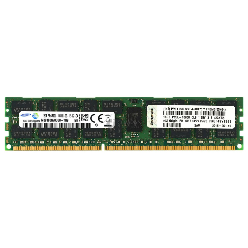 49Y1565 IBM 16GB 2RX4 PC3L 10600R DDR3 1333 MEMORY - 49Y1563