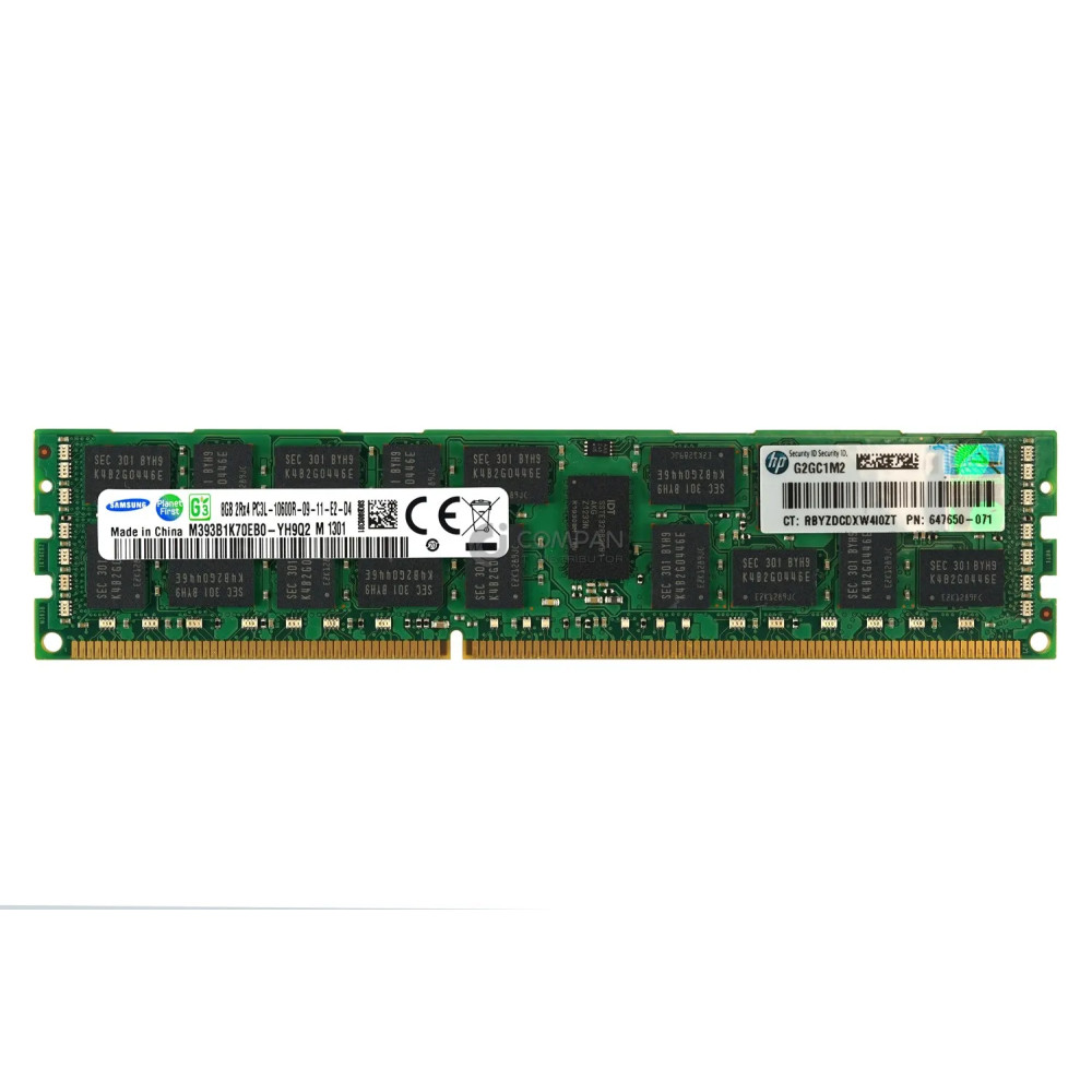 647650-071 HP MEMORY 8GB 2RX4 PC3L 10600R DDR3