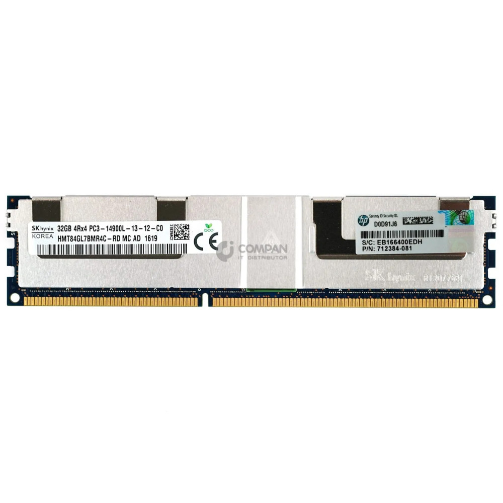 712384-081 HP MEMORY 32GB 4RX4 PC3 14900L DDR3 - 712275-001, M386B4G70DM0-CMA3, HMT84GL7AMR4C-RD