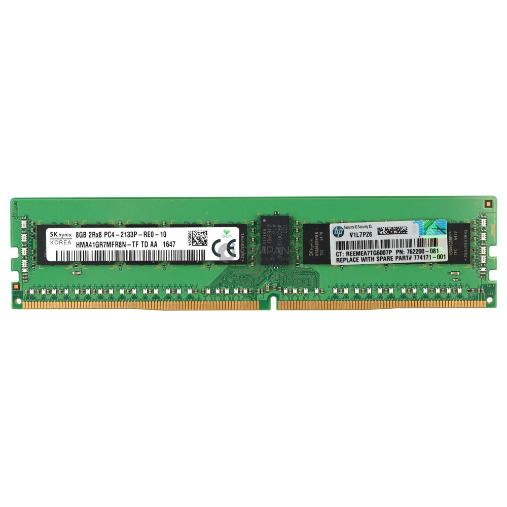 762200-081 HP DDR4 8GB 2RX8 PC4-17000 2133MHZ RDIMM