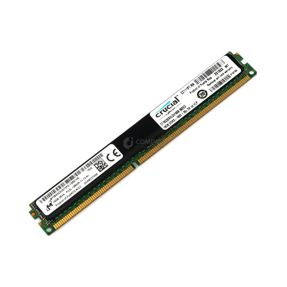 CT16G3ERVLD4160B-36DED CRUCIAL MEMORY 16GB 2RX4 PC3L 12800R DDR3L-1600 VLP RDIMM LOW PROFILE