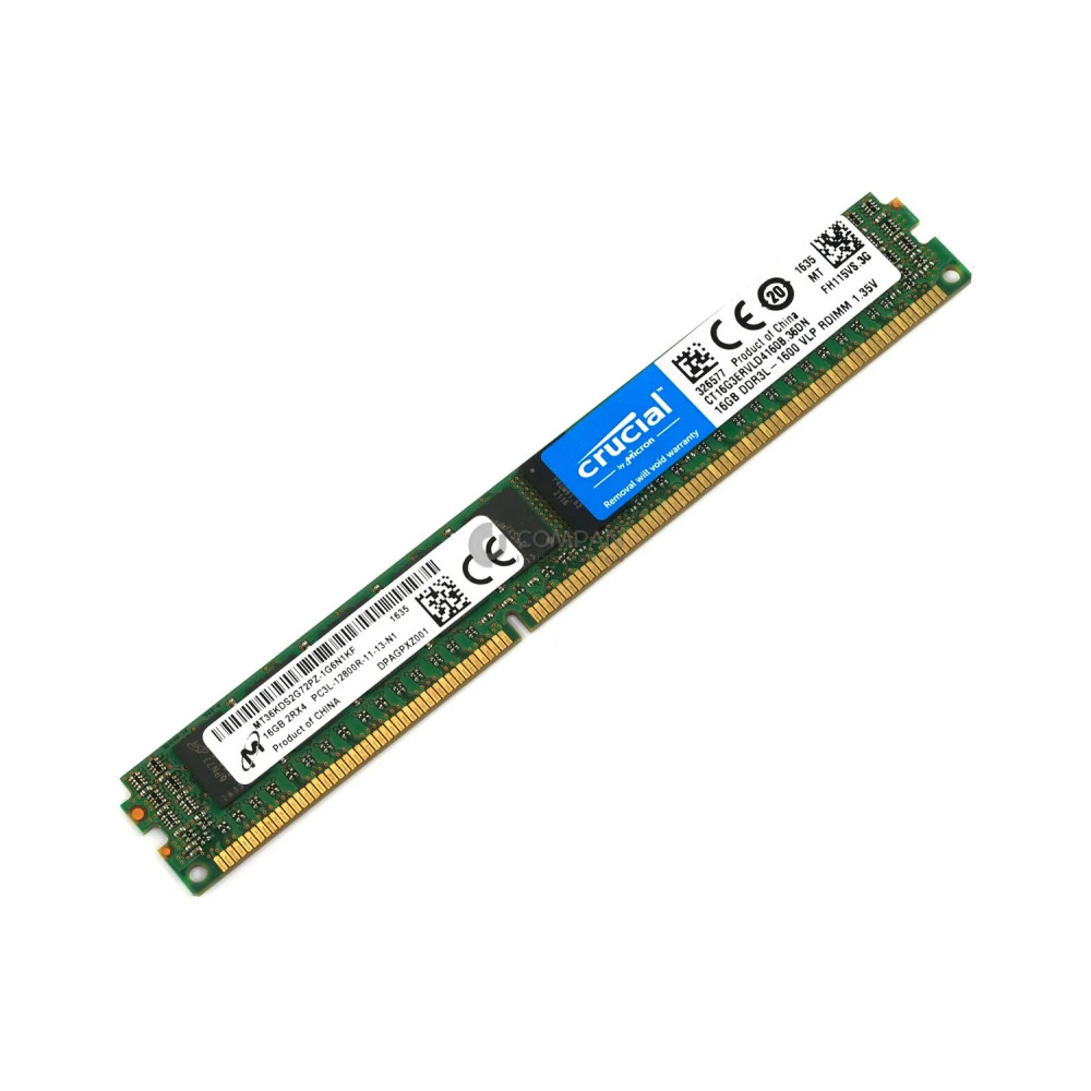 CT16G3ERVLD4160B-36DN CRUCIAL MEMORY 16GB 2RX4 PC3L 12800R DDR3L-1600 VLP RDIMM LOW PROFILE