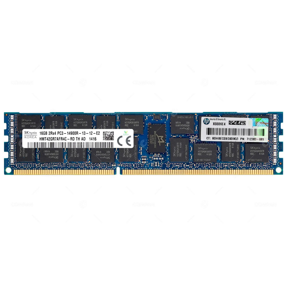 712383-081 HP MEMORY 16GB 2RX4 PC3 14900R DDR3 FOR HP G8 - 715274-001, 708641-B21