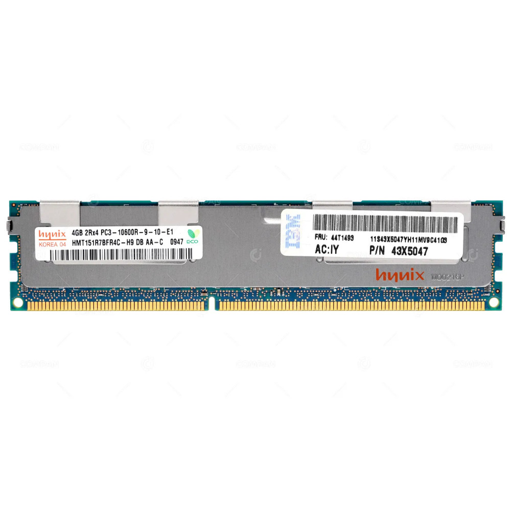 44T1493 IBM 4GB 2RX4 PC3 10600R DDR3 MEMORY 43X5047, 44T1483