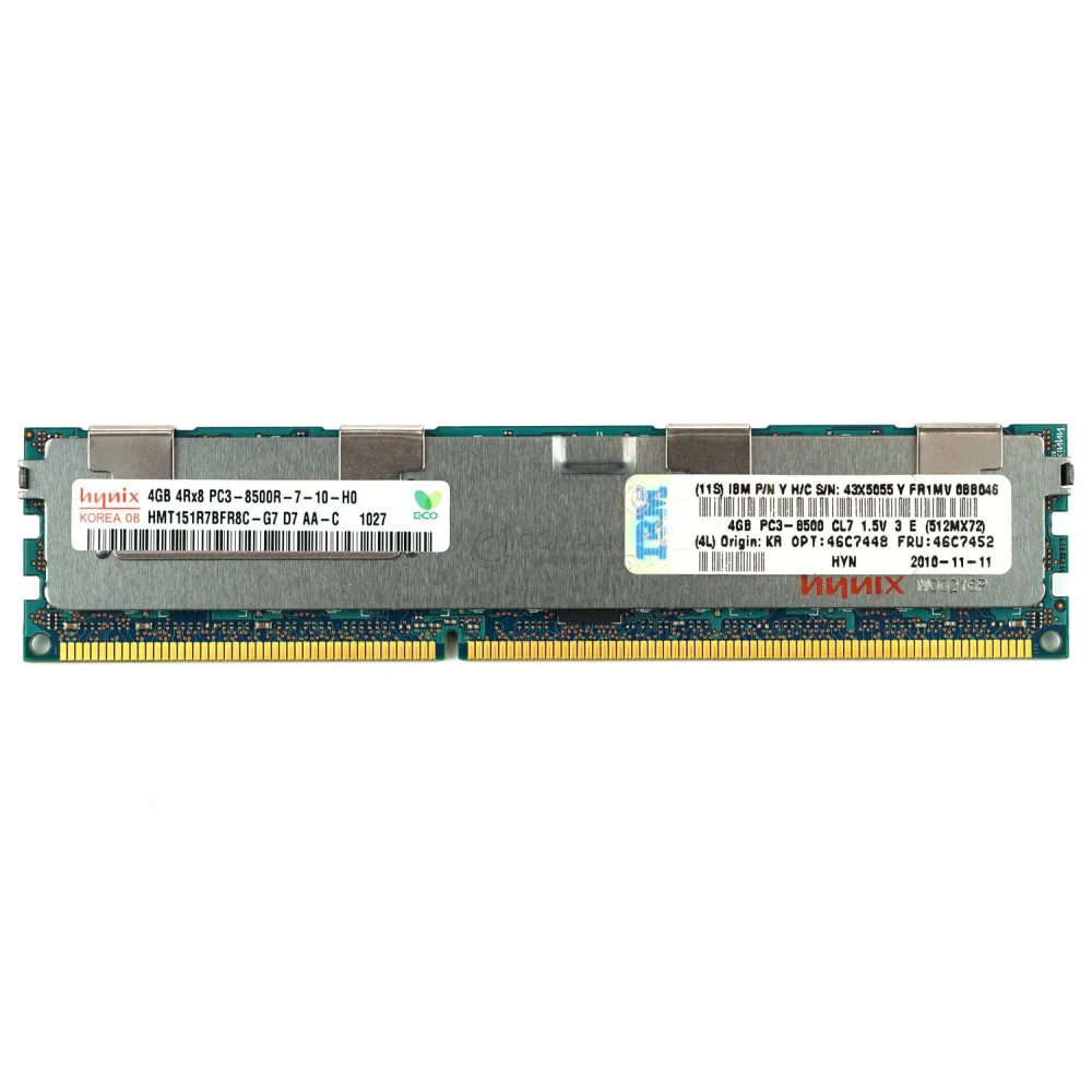 46C7452 IBM 4GB 4RX8 PC3 8500R DDR3 MEMORY 43X5055
