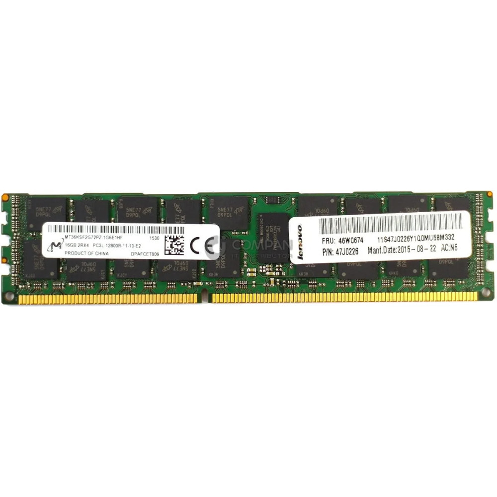 46W0674 IBM 16GB 2RX4 PC3L 12800R DDR3 1600 MEMORY 47J0226,46W0672