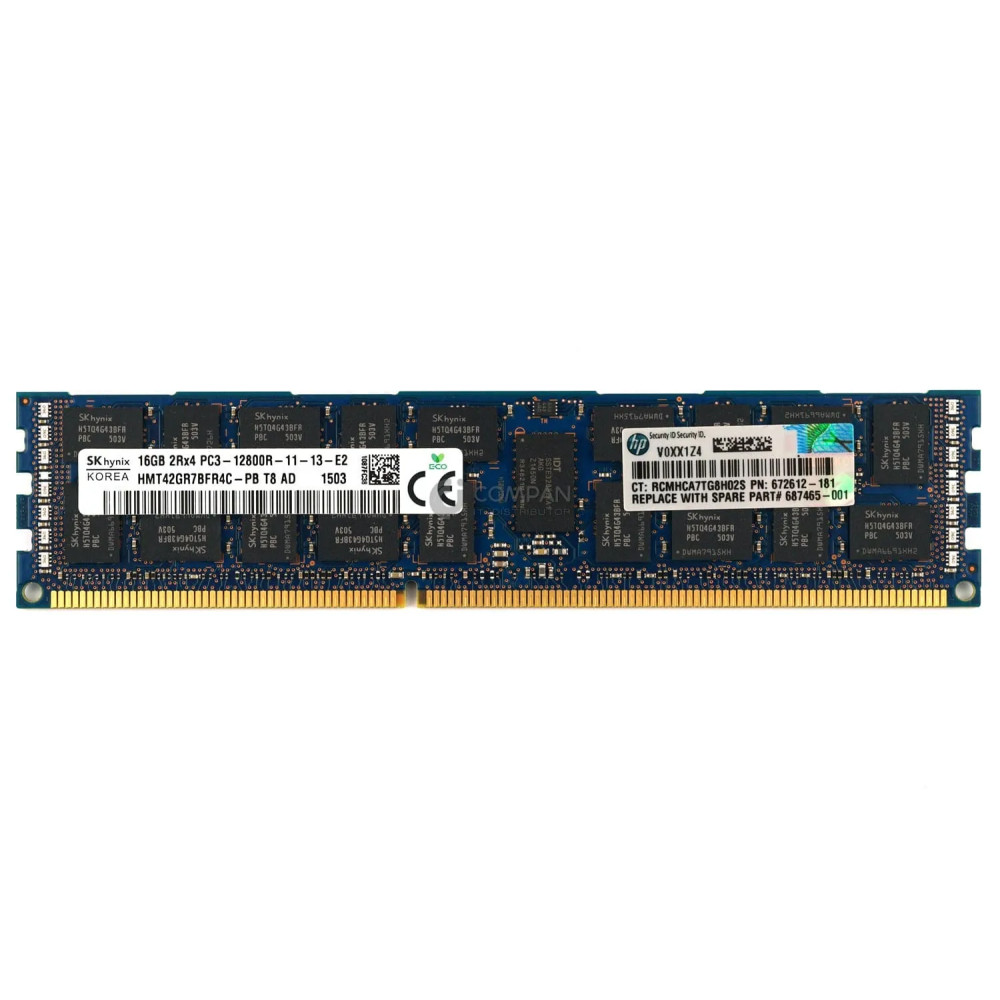 672612-181 HP DDR3 16GB 2RX4 PC3-12800 1866MHZ RDIMM CAS 11-11-11