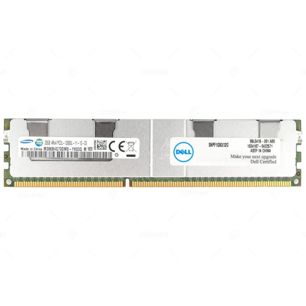 SNPF1G9D-32G DELL MEMORY 32GB 4RX4 PC3L 12800L DDR3 SNPF1G9D/32G, M386B4G70DM0-YK03