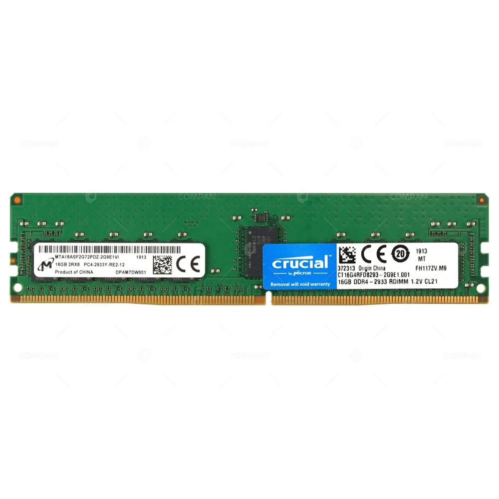CT16G4RFD8293-2G9E1.001 CRUCIAL MEMORY 16GB 2RX8 PC4 2933Y ECC RDIMM DDR4 23400Y 372313, MTA18ASF2G72PDZ-2G9E1