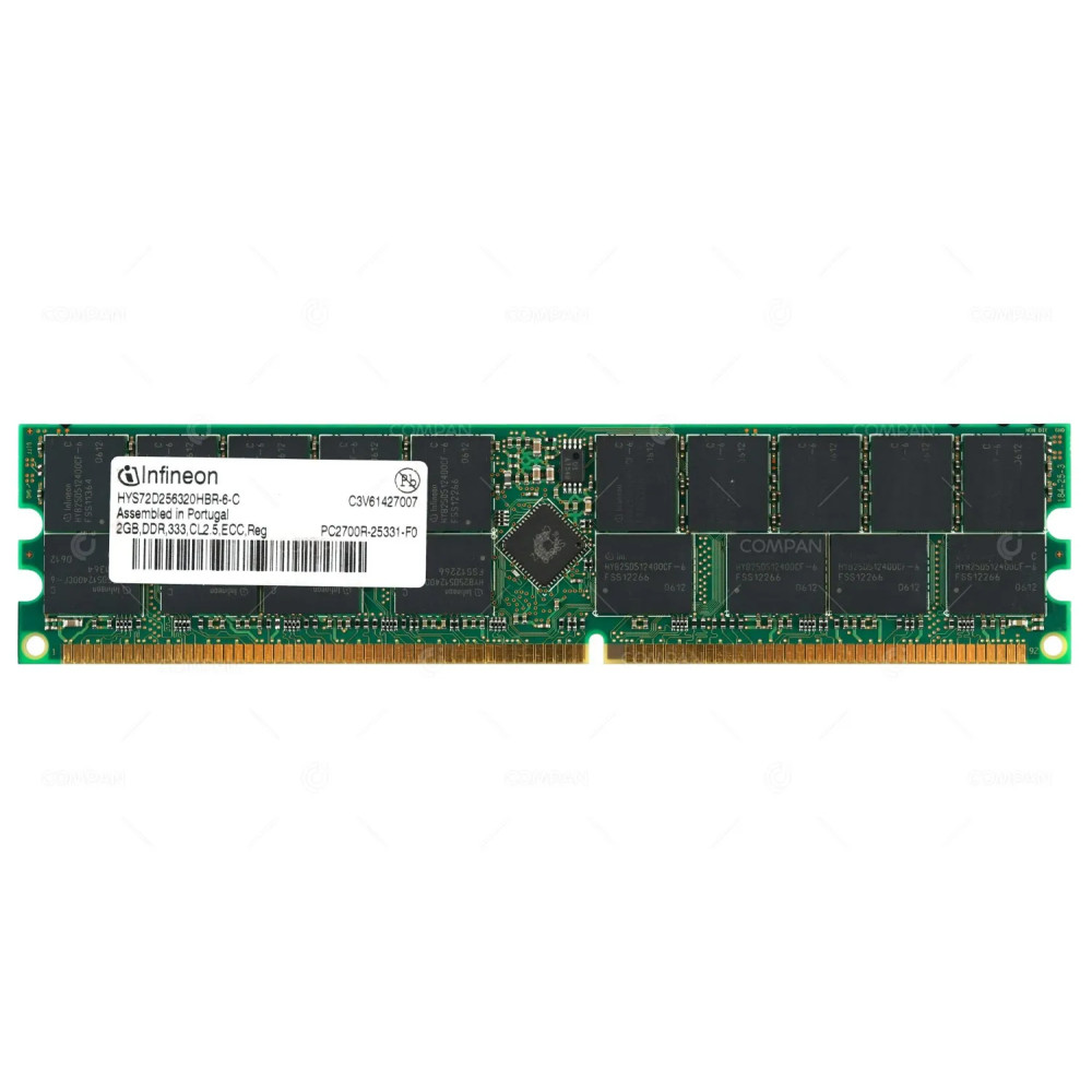 HYS72D256320HBR-6-C INFINEON MEMORY 2GB PC2700R 184-PIN DDR SDRAM 333 CL2.5 ECC DUAL RANK RDIMM -