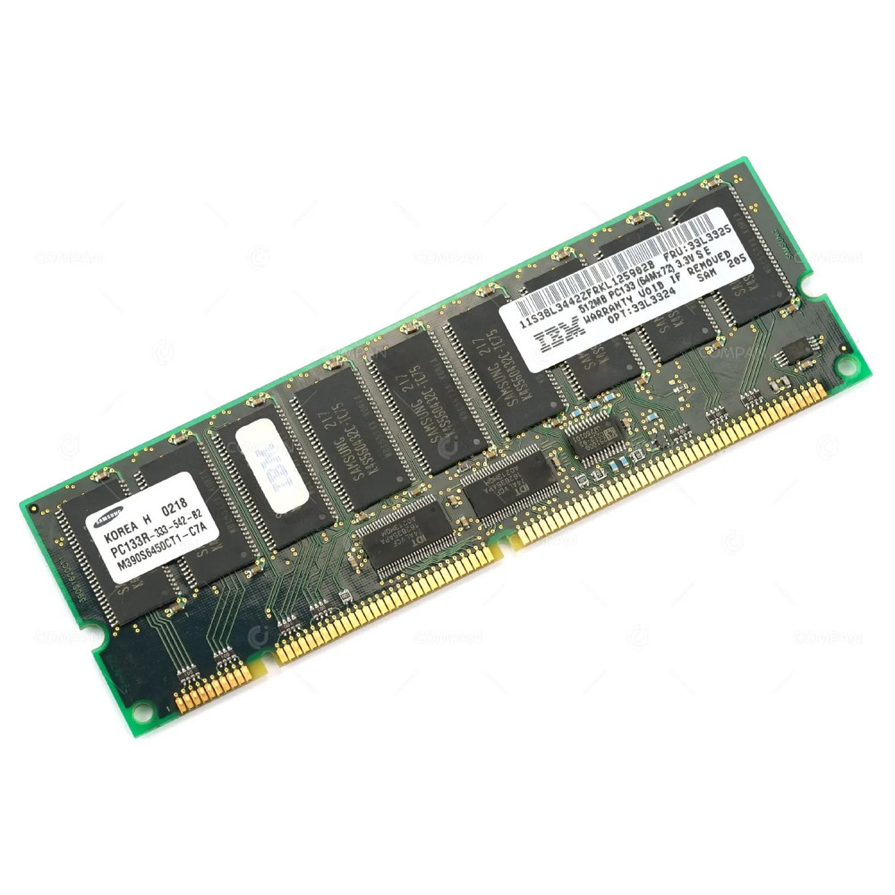 33L3325 IBM MEMORY 512MB PC133R 64MX72 ECC 168 PIN SDRAM RDIMM XSERIES 33L3324