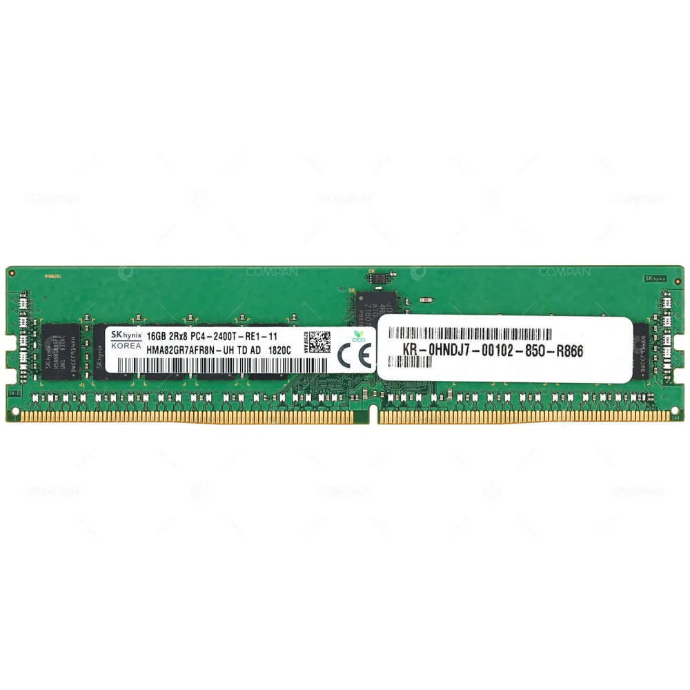 HNDJ7 DELL MEMORY 16GB 2RX8 PC4 2400T DDR4 19200T 0HNDJ7, HMA82GR7AFR8N-UH