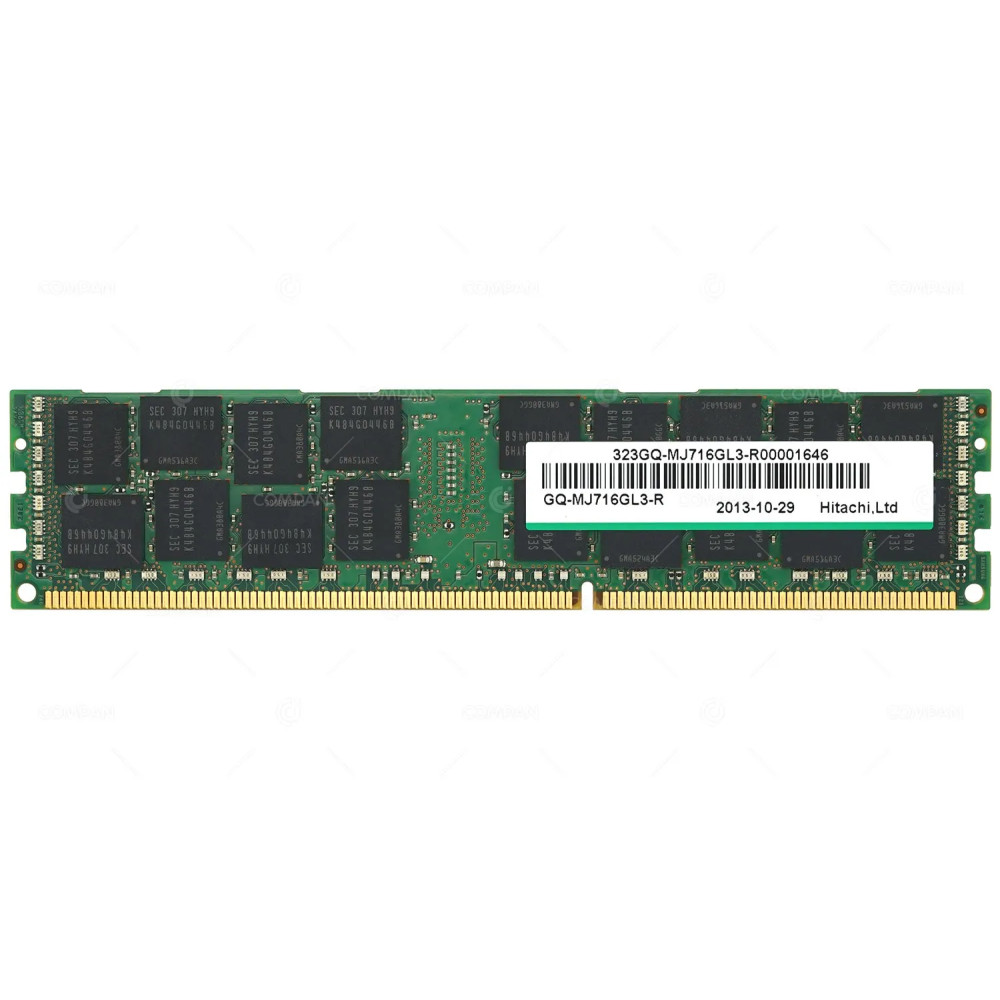 GQ-MJ716GL3-R HITACHI MEMORY 16GB 2RX4 PC3L 10600R ECC 1333MHZ CL9 240 PIN RDIMM SDRAM LOW VOLTAGE DUAL RANK DDR3