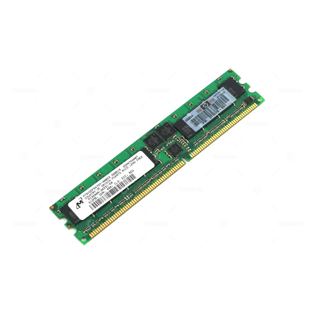 373028-851 HP MEMORY 512MB 2RX4 PC3200R DDR 400MHZ CL3 ECC SDRAM RDIMM MT9VDDF6472Y-40BD3