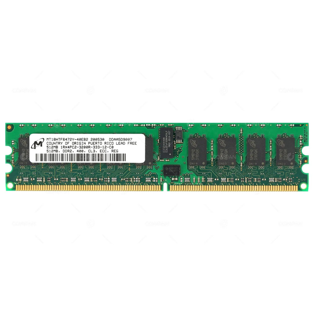MT18HTF6472Y-40EB2 MICRON MEMORY 512MB 1RX4 PC2 3200R 400MHZ CL3 ECC RDIMM DDR2 -