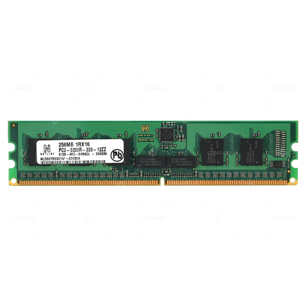 NLD327R23215F-D32KIA NETLIST MEMORY 256MB 1RX16 PC2 3200R 240 PIN 400MHZ 1.8V CL3 ECC RDIMM DDR2 -