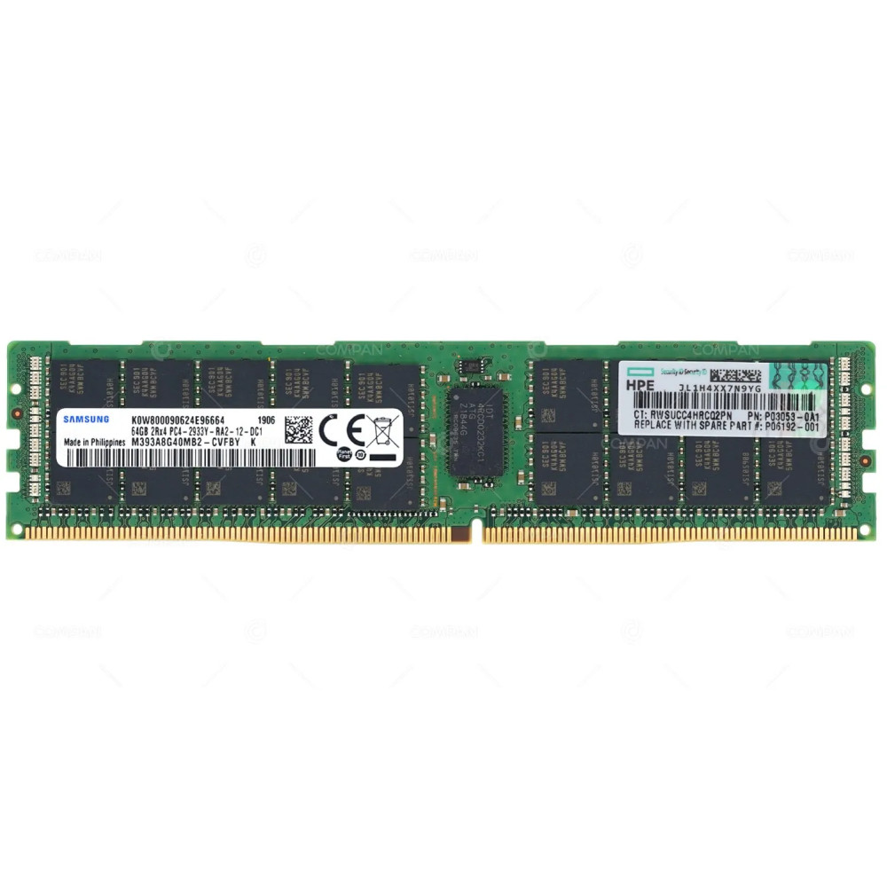 P03053-0A1 / HP 64GB 2RX4 PC4 2933MHz RDIMM 23400Y DDR4 MEMORY