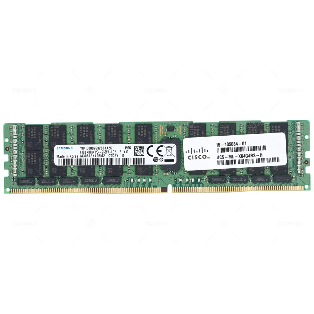 15-105084-01 CISCO MEMORY 64GB 4DRX4 PC4 2666V DDR4 21300V UCS-ML-X64G4RS-H, M386A8K40BM2-CTD,
