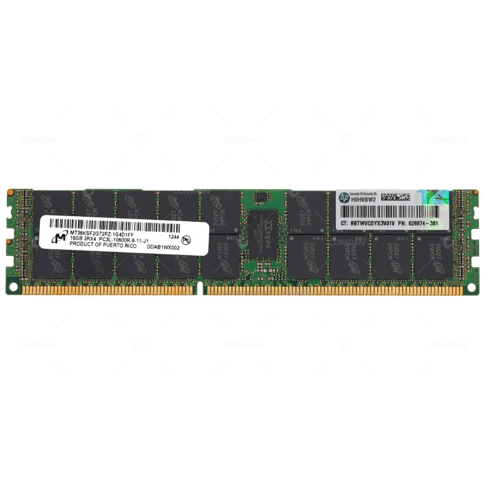 628974-381 HP DDR3 16GB 2RX4 PC3L-10600 1333MHZ RDIMM