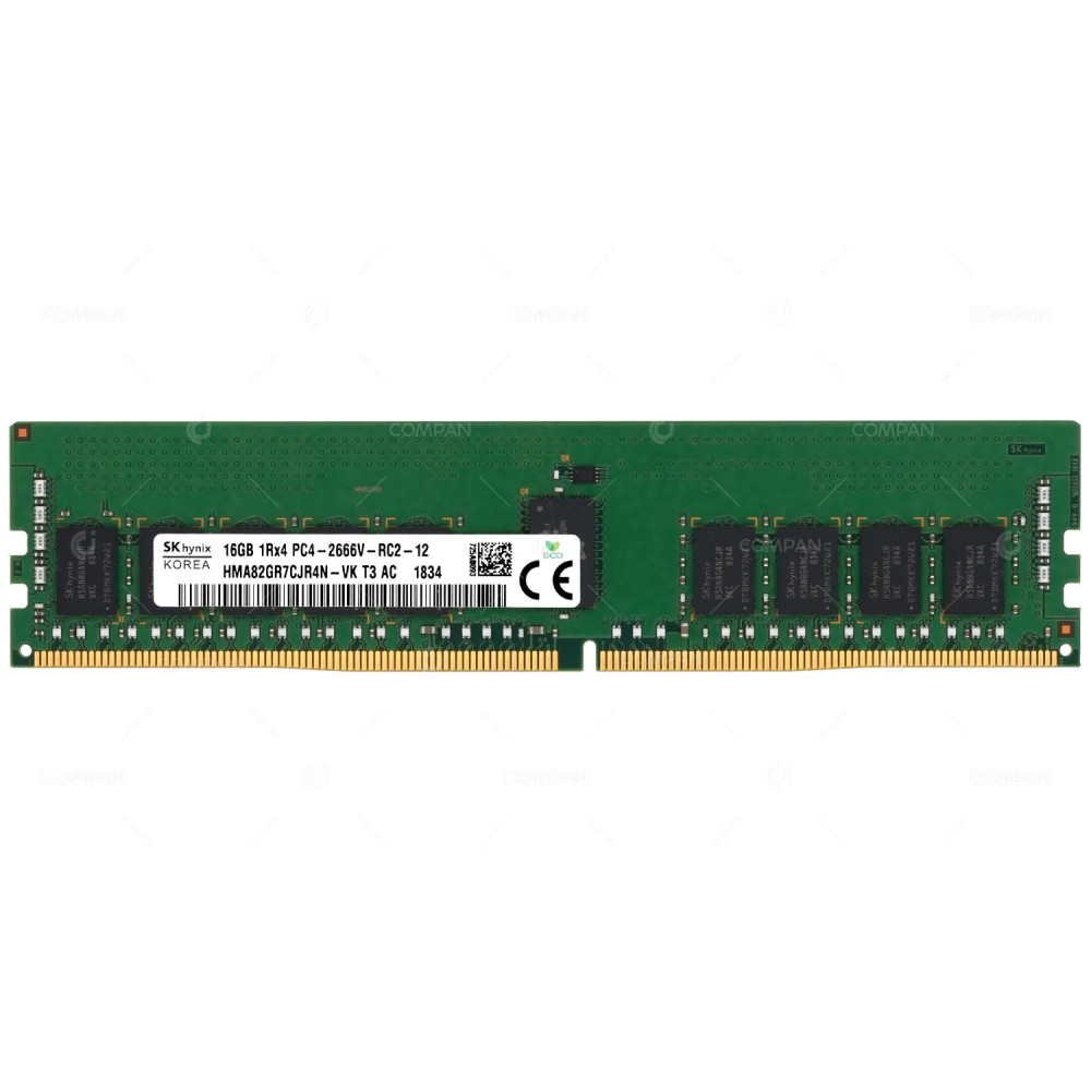 HMA82GR7CJR4N-VK HYNIX MEMORY 16GB 1RX4 PC4 2666V ECC RDIMM DDR4 21300V -