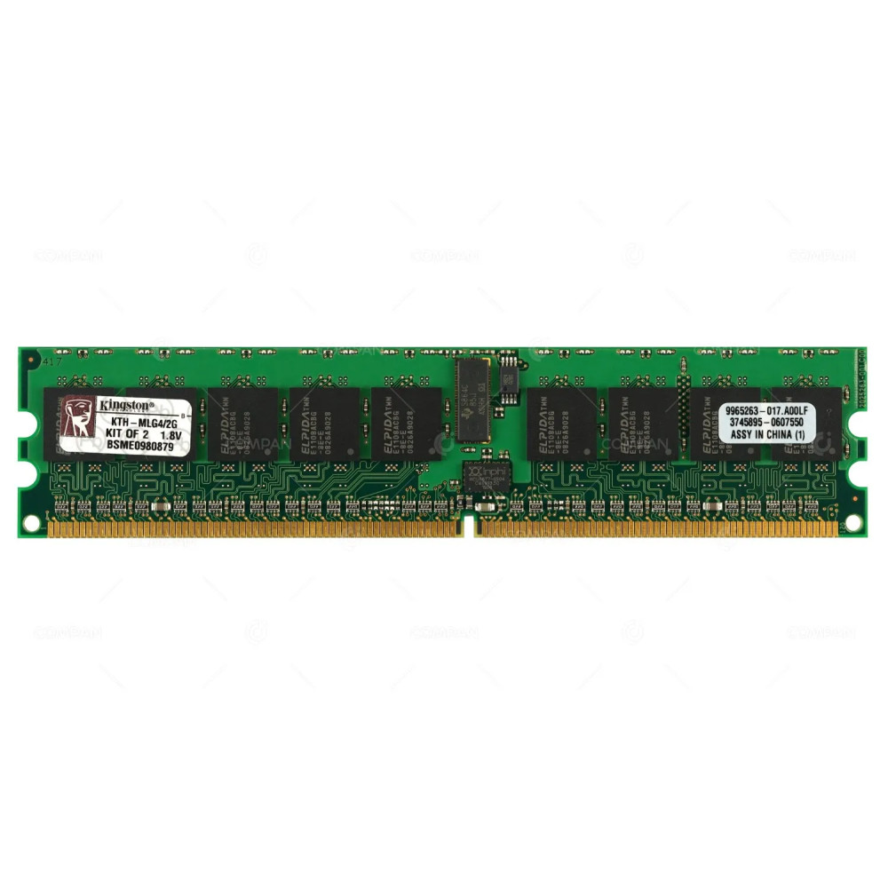 KTH-MLG4-2G KINGSTON MEMORY 1GB PC2-3200 400MHZ ECC REGISTERED RDIMM DDR2 BSME0980879, 9965263-017.A00LF