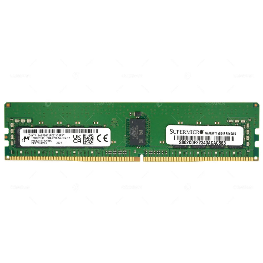 MTA18ASF2G72PDZ-3G2R1 MICRON DDR4 16GB 2RX8 PC4-25600 3200MHZ RDIMM CAS 22-22-22