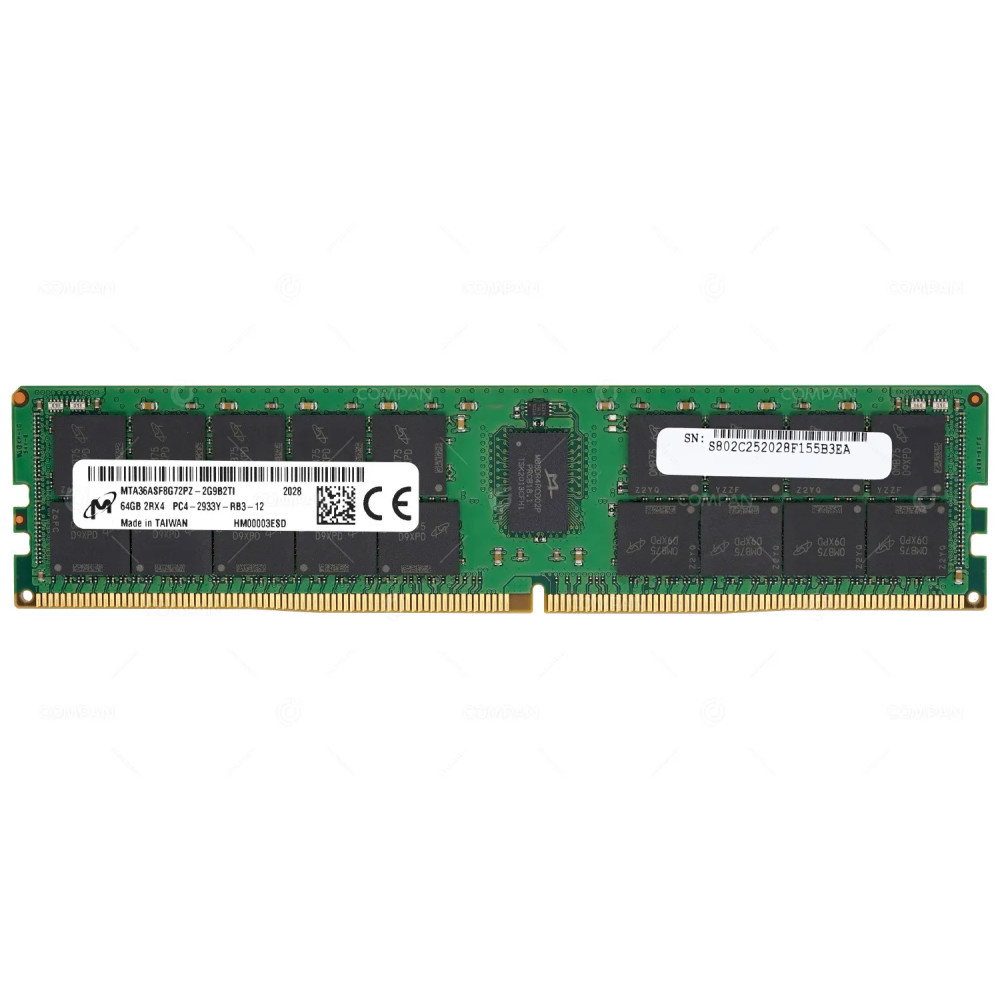 MTA36ASF8G72PZ-2G9B2 MICRON DDR4 64GB 2RX4 PC4-23466 2933MHZ RDIMM CAS 21-21-21