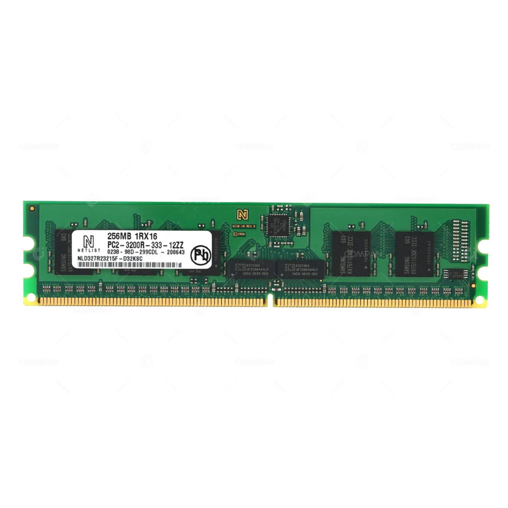 NLD327R23215F-D32KSC NETLIST MEMORY 256MB 1RX16 PC2 3200R 240 PIN 400MHZ 1.8V CL3 ECC RDIMM DDR2 -