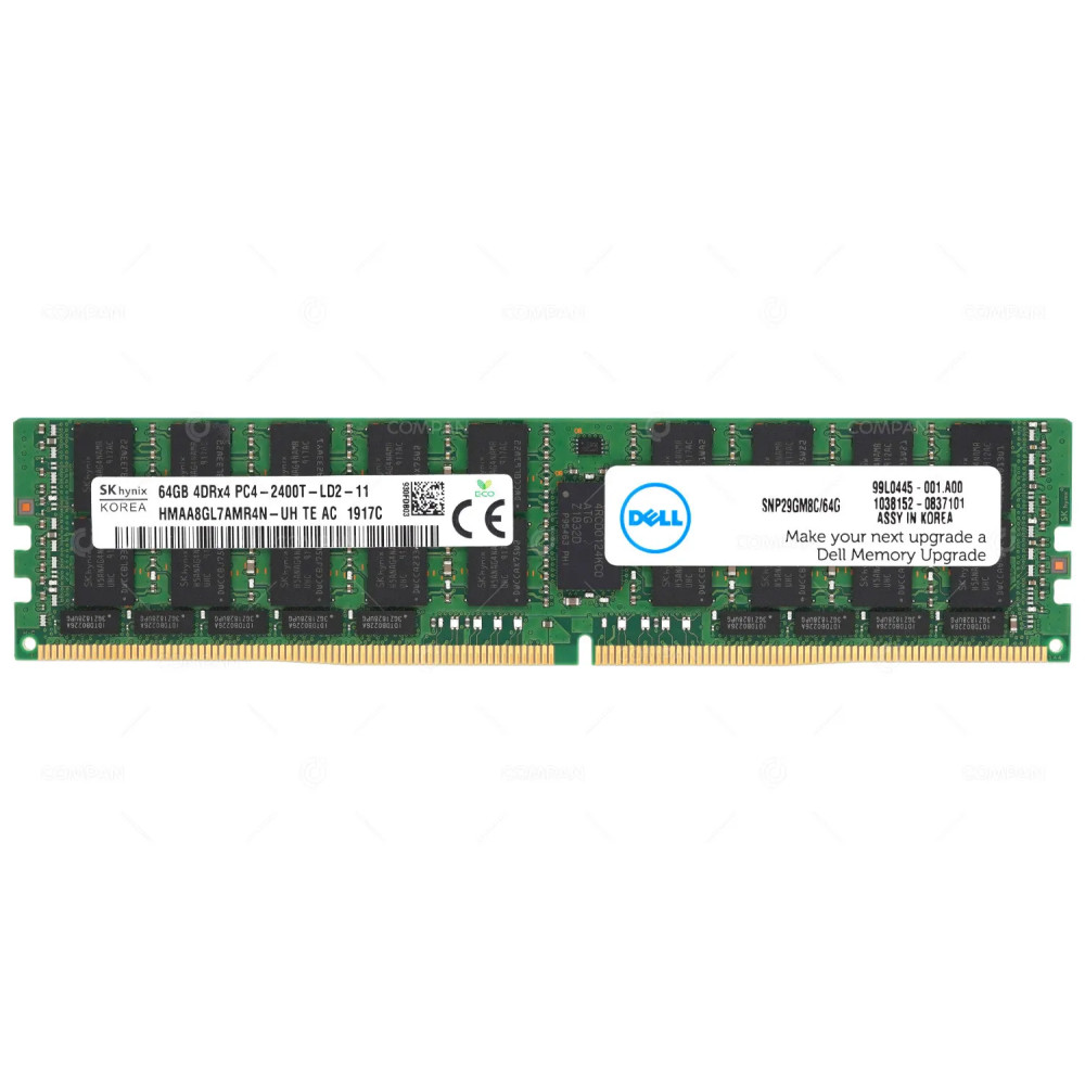 SNP29GM8C-64G DELL MEMORY 64GB 4DRX4 PC4 2400T 19200 DDR4 SNP29GM8C/64G, HMAA8GL7AMR4N-UH