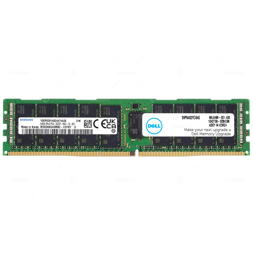 SNPW403YC-64G DELL DDR4 64GB 2RX4 PC4-23466 2933MHZ RDIMM