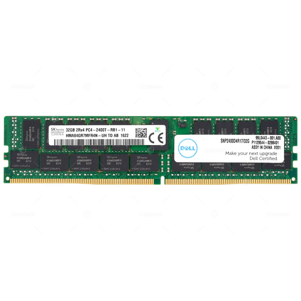 SNP2400D4R17-32G  DELL MEMORY 32GB 2RX4 PC4 19200 DDR4 2400