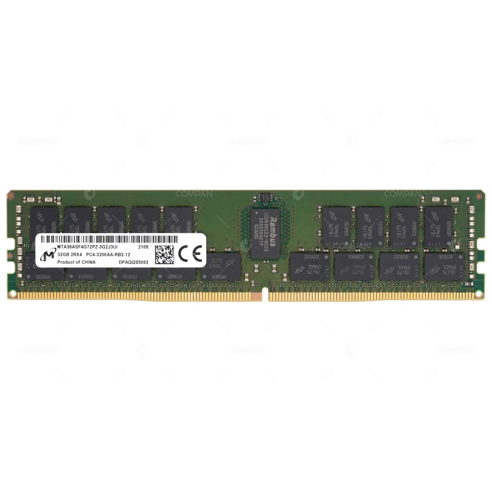 MTA36ASF4G72PZ-3G2J3  MICRON DDR4 32GB 2RX4 PC4-25600 3200MHZ RDIMM CAS 22-22-22
