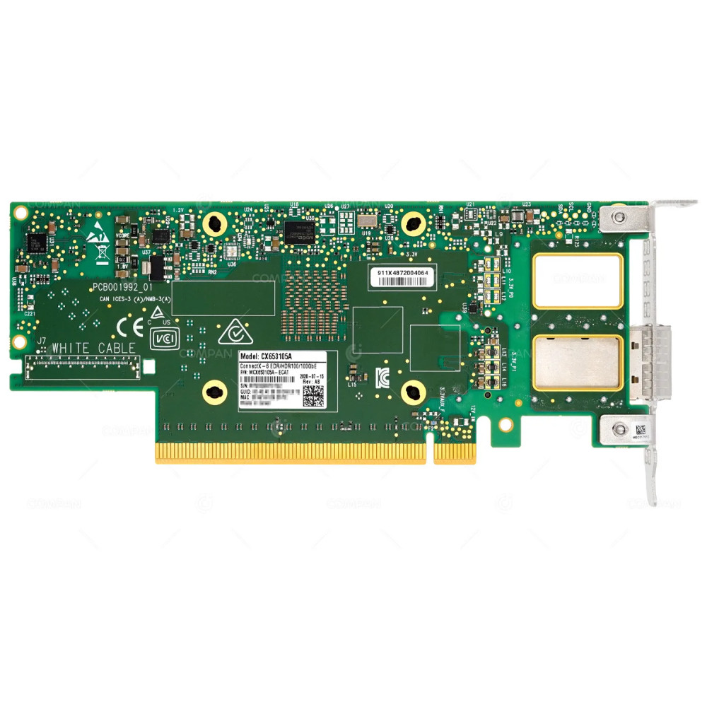 MCX653105A-ECAT  NVIDIA CONNECTX-6 SINGLE PORT 100GB HDR INFINIBAND / ETHERNET QSFP56 NETWORKING ADAPTER