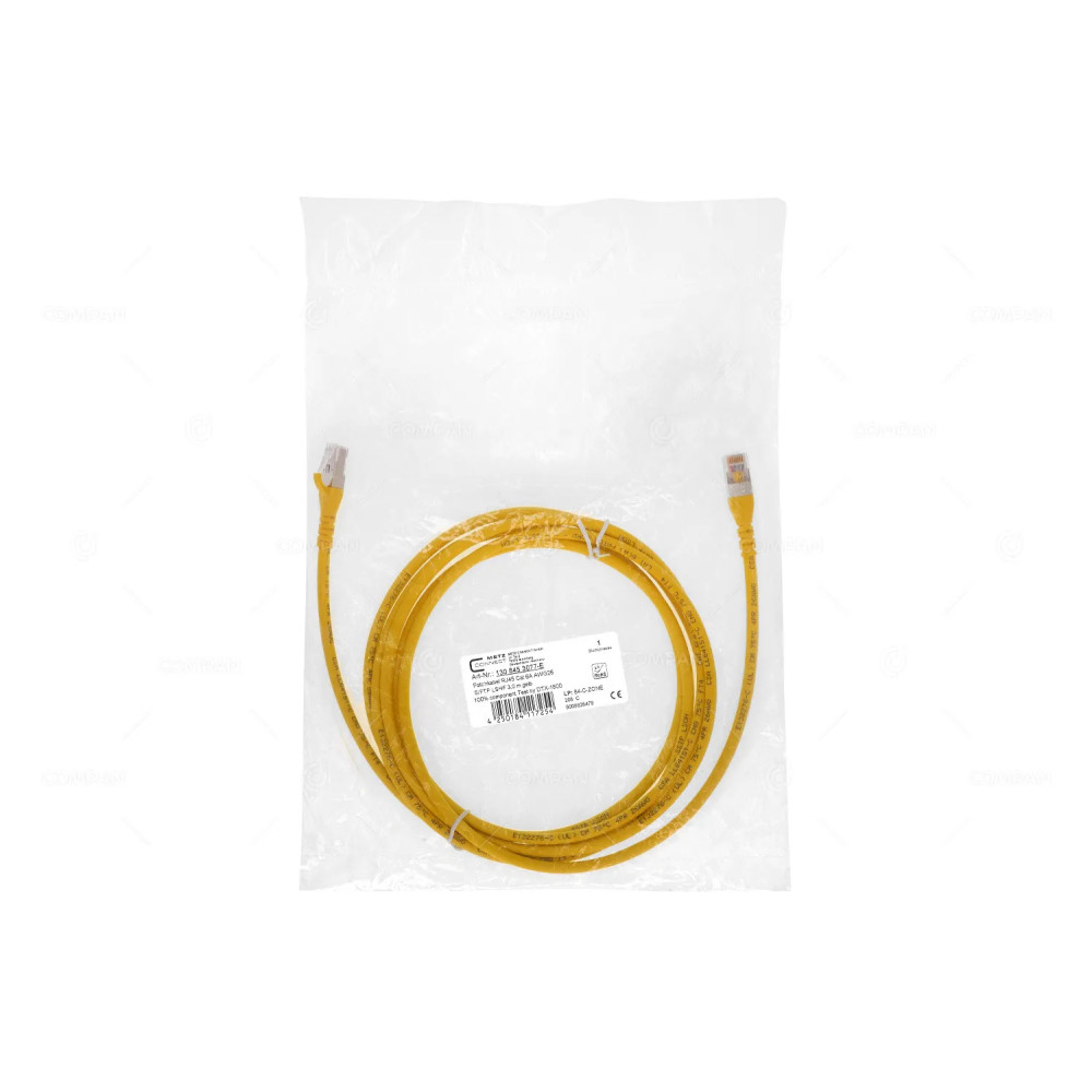 4250184117254  PATCH CORD RJ45 CAT.6A AWG26 3M YELLOW