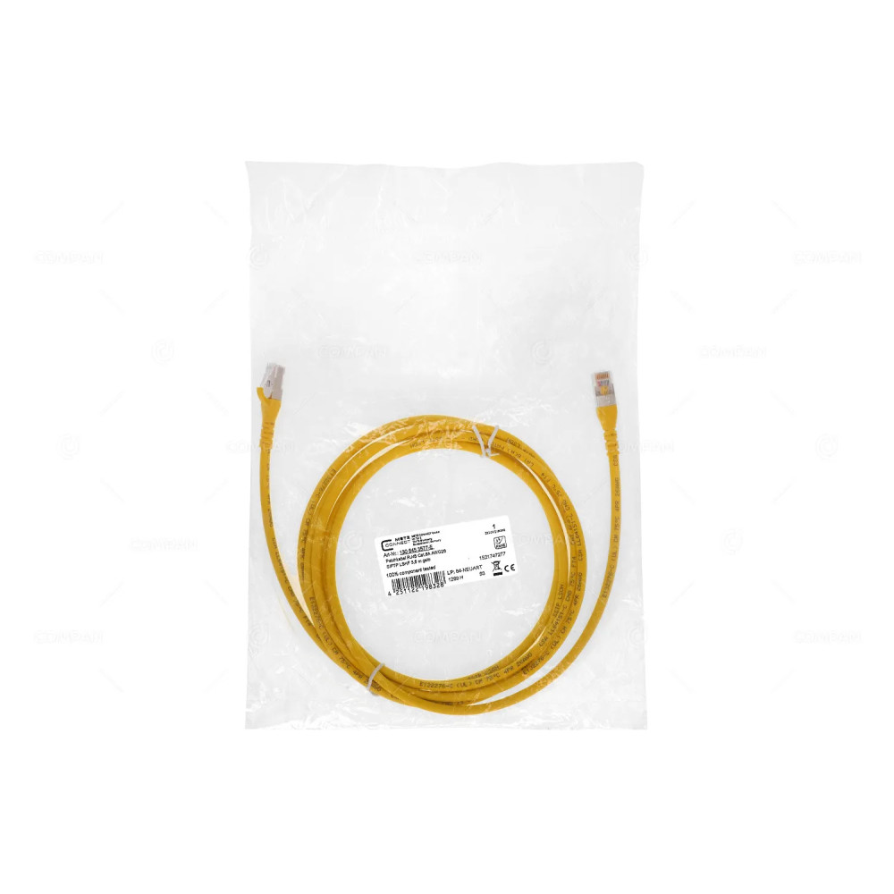 4251122198328  PATCH CORD RJ45 CAT.6A AWG26 3.5M YELLOW