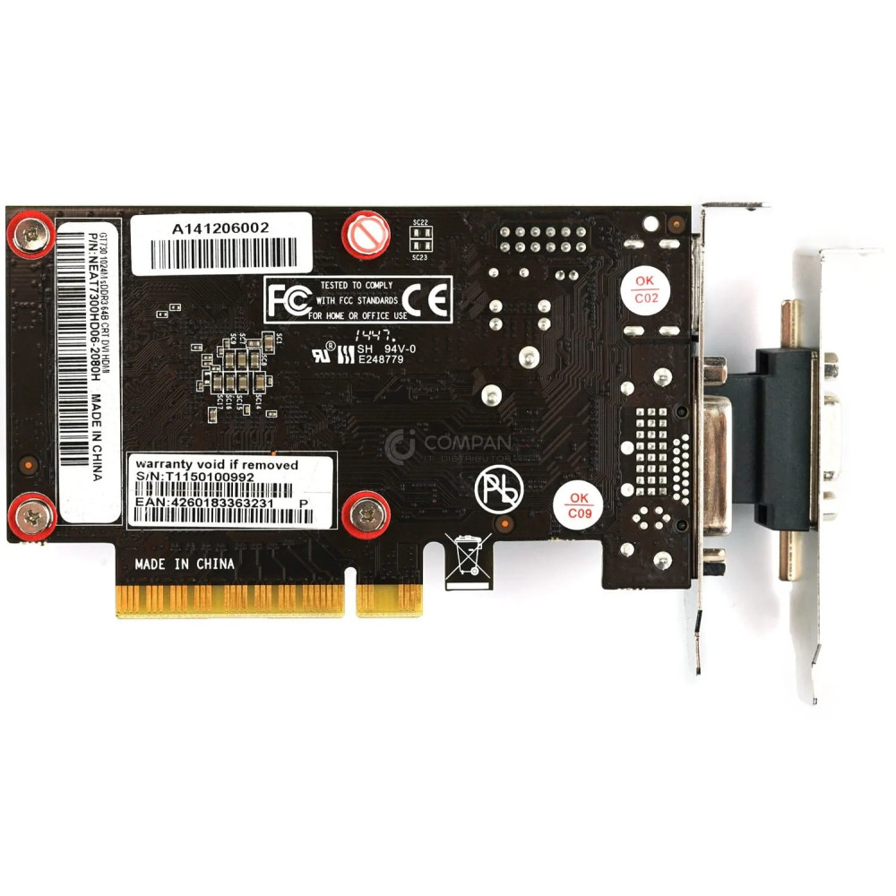 NEAT7300HD06-2080H NVIDIA GEFORCE GT 730 1024MB DDR3 GRAPHICS CARD -