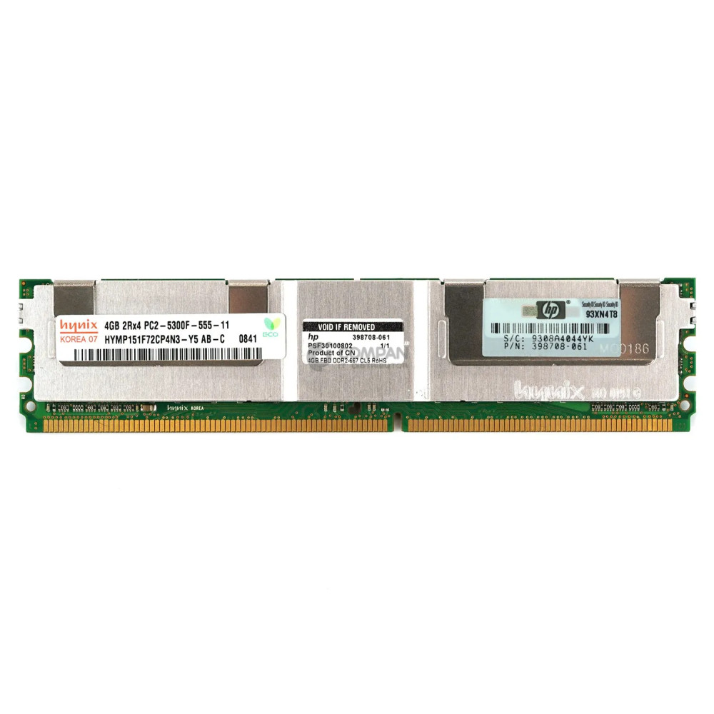 398708-061 HP DDR2 4GB 2RX4 PC2-5300 667MHZ RDIMM CAS 5-5-5