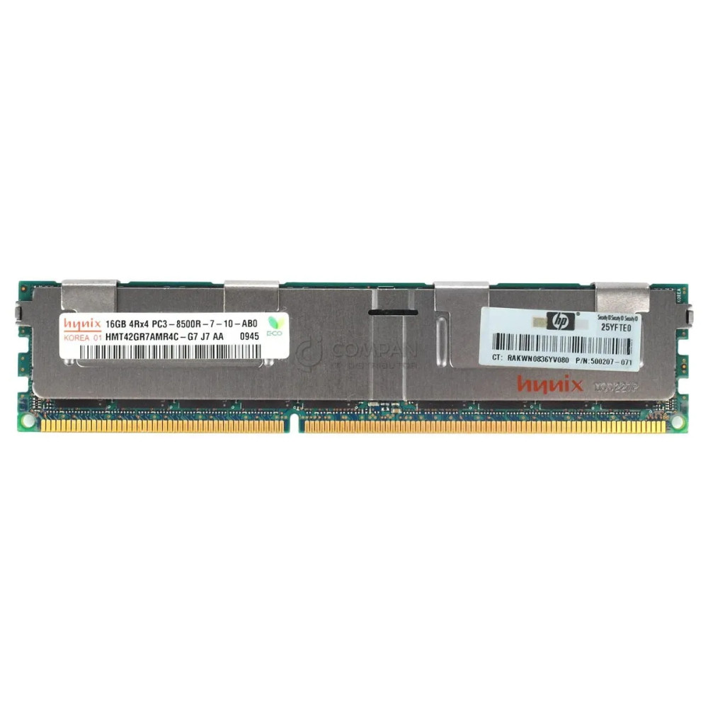500207-071 HP MEMORY 16GB 4RX4 PC3 8500R DDR3 - 501538-001, 500666-B21