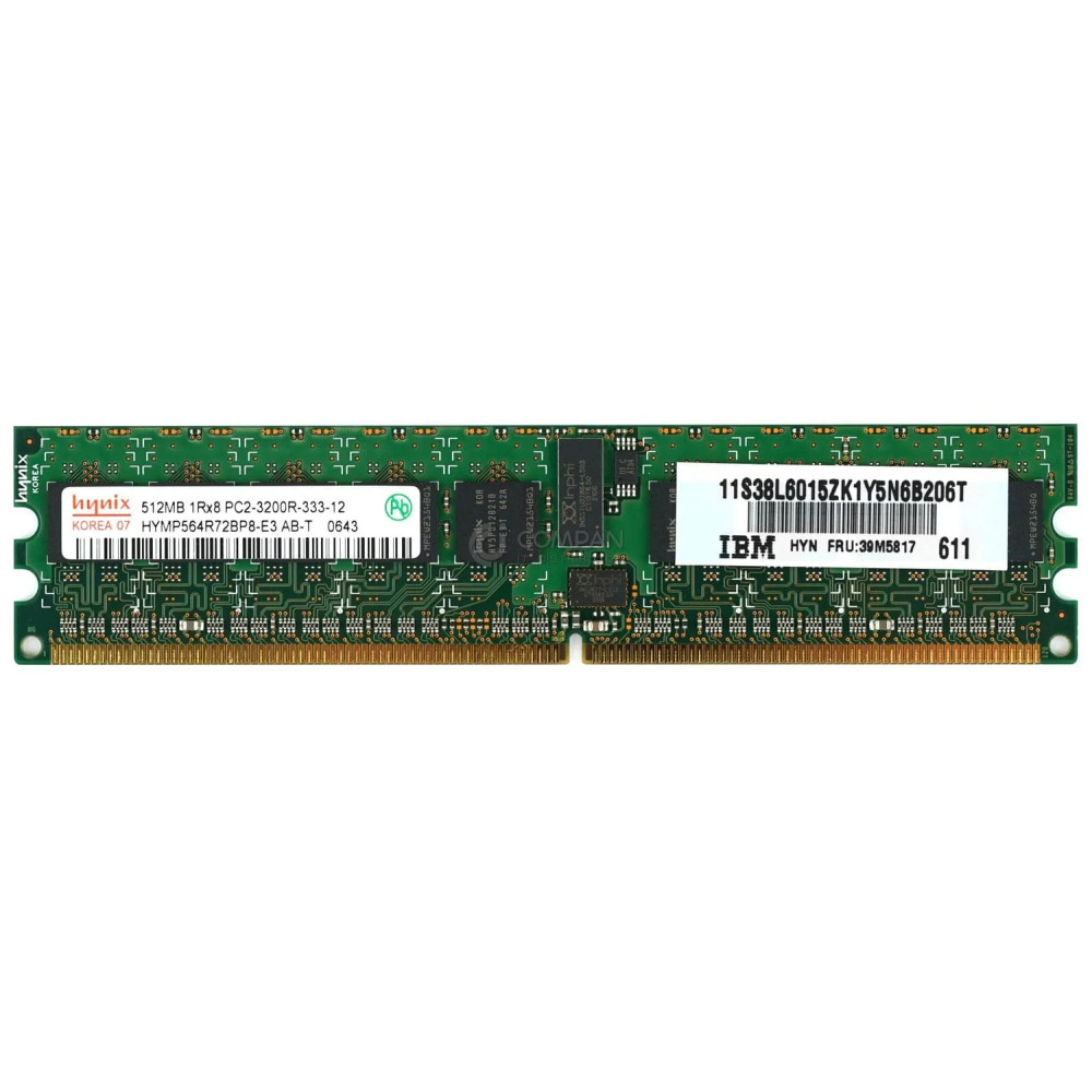 39M5817 IBM MEMORY 512MB 1RX8 PC2 3200R DDR2 38L6015