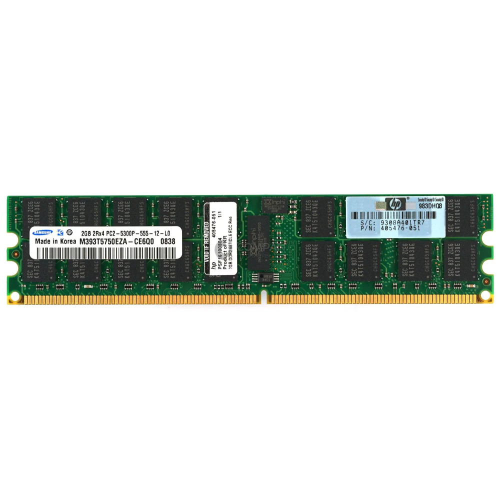 405476-051 HP MEMORY 2GB 2RX4 PC2 5300P DDR2 - 408853-B21